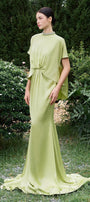 Espino Mermaid Asymmetric Poly Silk Floor Length Dress - MEAN BLVD