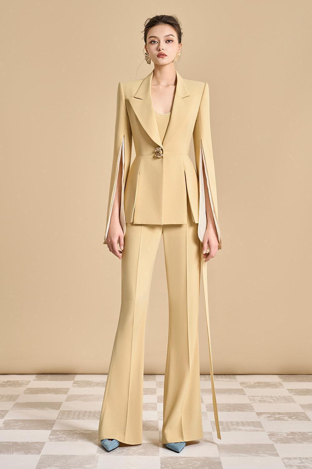 Esteban A-line V-Neck Polyester Blazer - MEAN BLVD