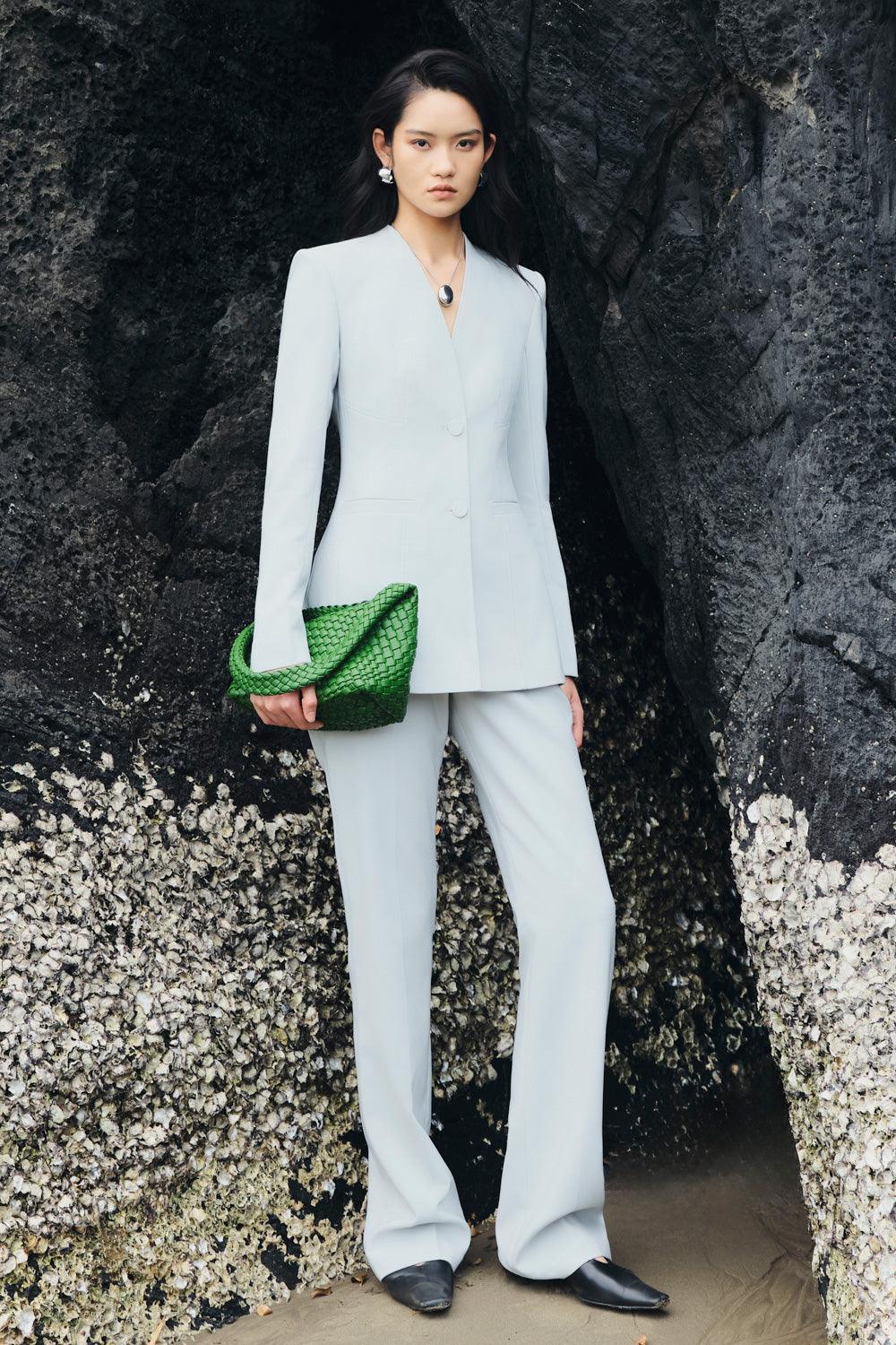 Esther A-line Lapelless Crepe Blazer - MEAN BLVD