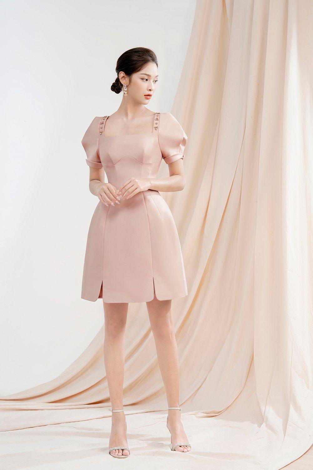 Esther A-line Puffy Sleeved Taffeta Mini Dress - MEAN BLVD