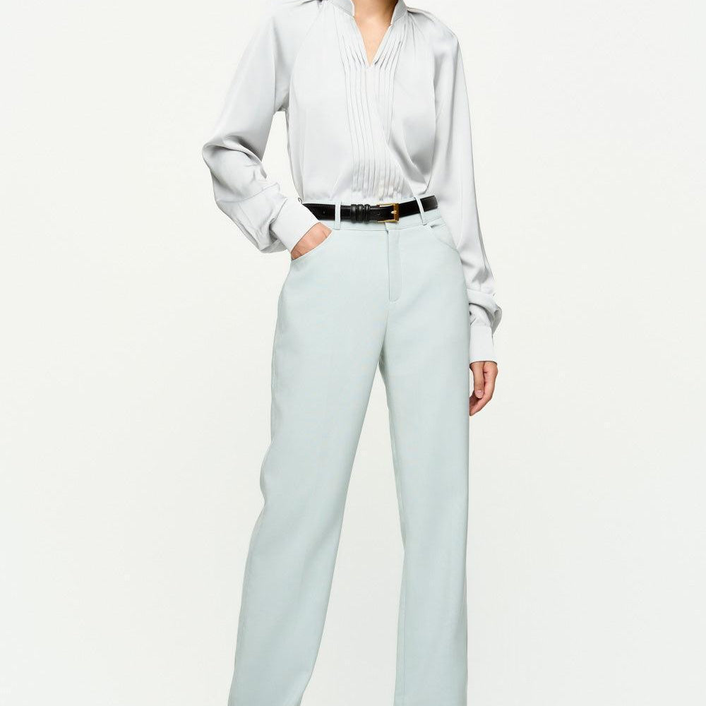 Esther Straight Slim Leg Crepe Floor Length Pants - MEAN BLVD