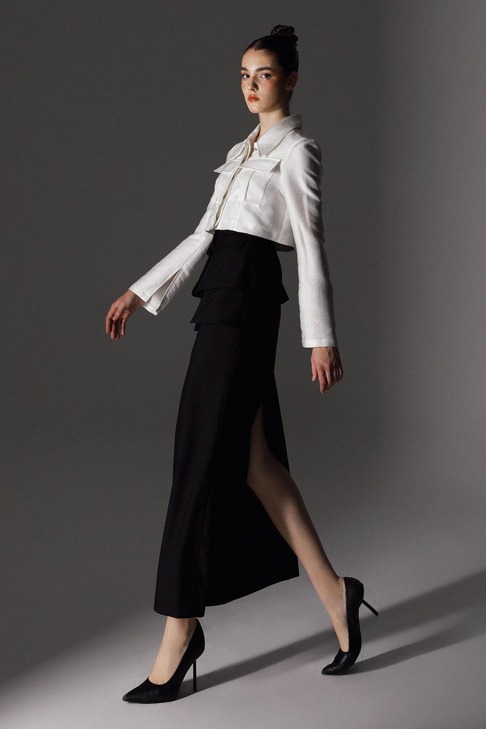 Ethereal Cropped Cargo Pocket Wool Shirt - MEAN BLVD