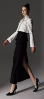 Ethereal Sheath Layered Wool Cotton Ankle Length Skirt - MEAN BLVD
