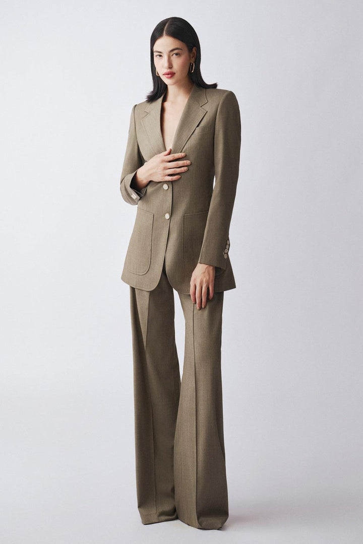 Euphony Straight Ribbed Poly Wool Floor Length Pants - MEAN BLVD