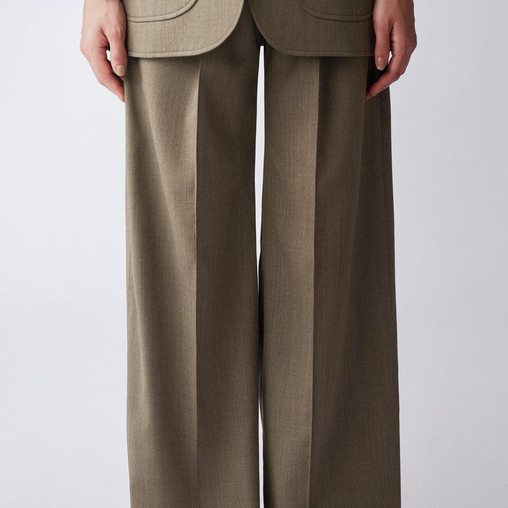 Euphony Straight Ribbed Poly Wool Floor Length Pants - MEAN BLVD