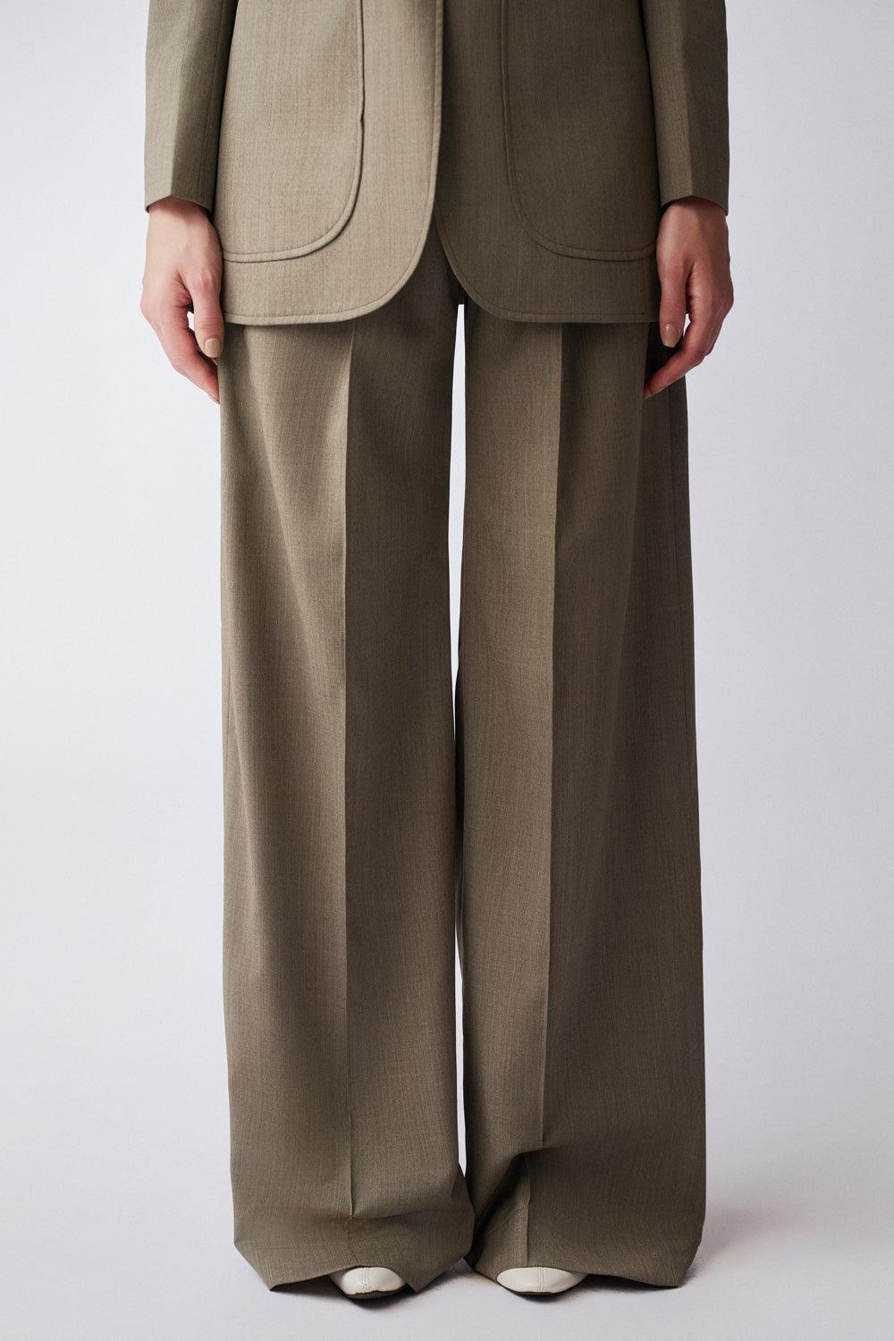 Euphony Straight Ribbed Poly Wool Floor Length Pants - MEAN BLVD