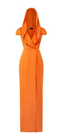 Euphony Wrap Hooded Neck Silk Floor Length Dress - MEAN BLVD