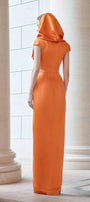 Euphony Wrap Hooded Neck Silk Floor Length Dress - MEAN BLVD