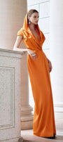 Euphony Wrap Hooded Neck Silk Floor Length Dress - MEAN BLVD
