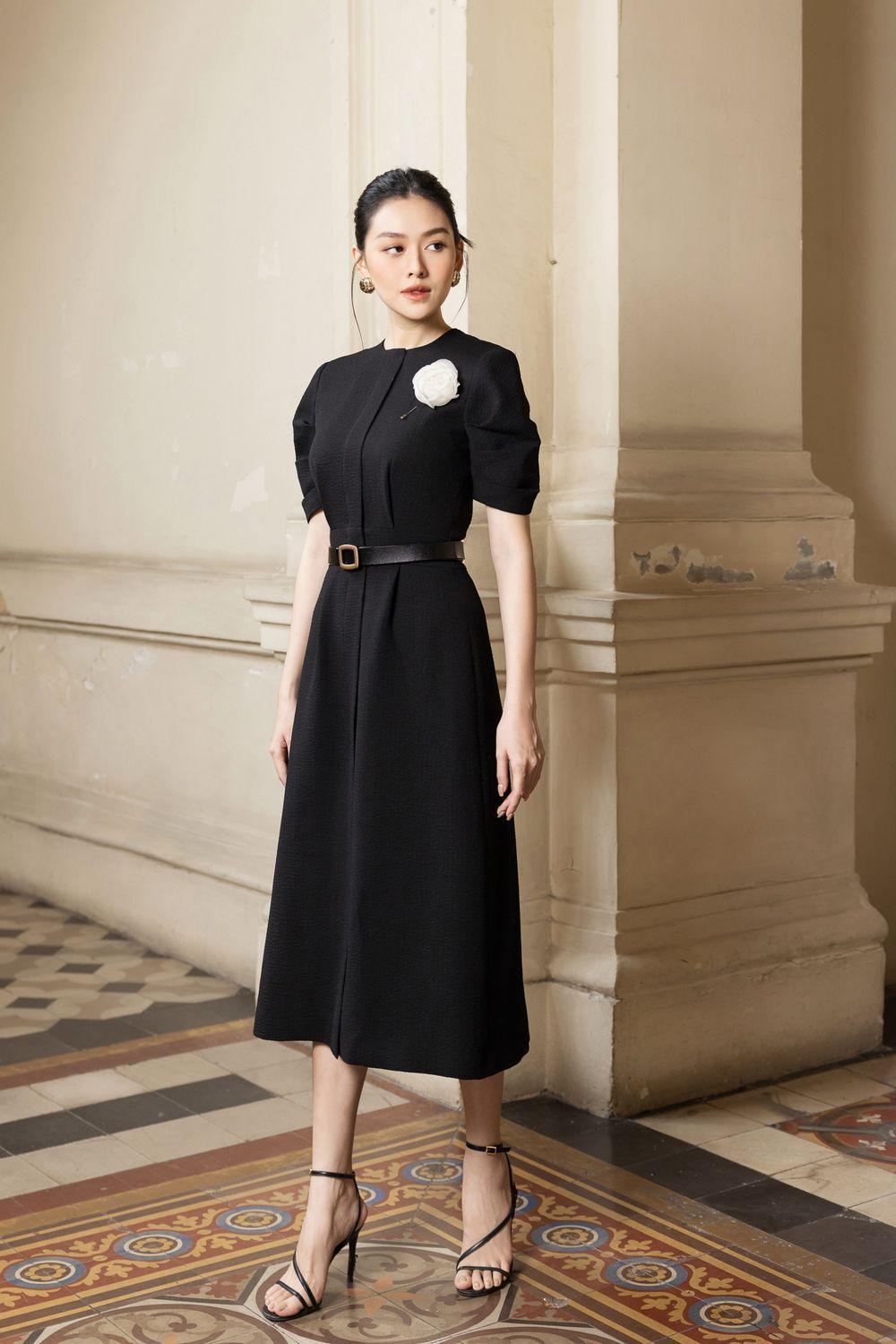 Women's Eva Slit Puffy Sleeved Wool Midi Dress XS/S/M/L Black MEAN BLVD M / Black Women's Eva Slit Puffy Sleeved Wool Midi Dress XS/S/M/L Black MEAN BLVD M / Black