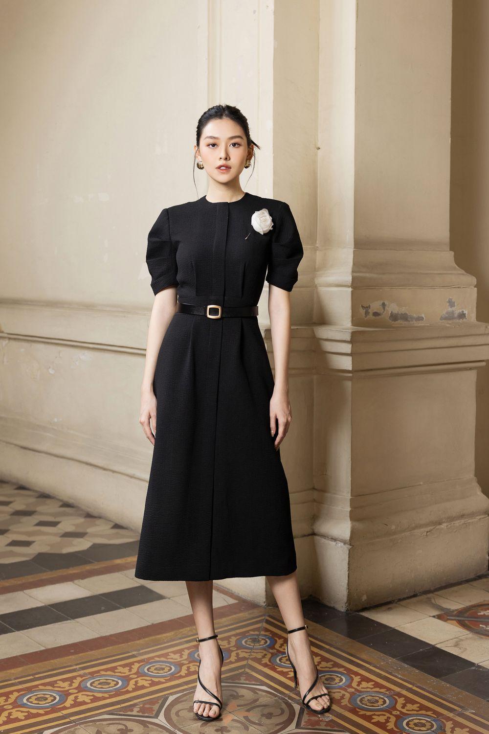 Eva Slit Puffy Sleeved Wool Midi Dress - MEAN BLVD