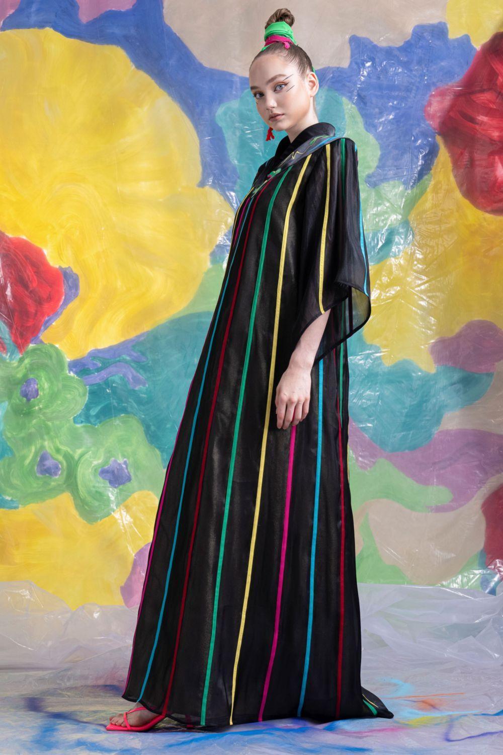Evander Straight V-Neck Organza Floor Length Dress - MEAN BLVD