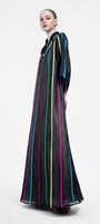 Evander Straight V-Neck Organza Floor Length Dress - MEAN BLVD
