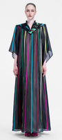 Evander Straight V-Neck Organza Floor Length Dress - MEAN BLVD