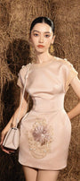 Evelyn Pegged Cap Sleeved Taffeta Mini Dress - MEAN BLVD