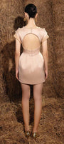 Evelyn Pegged Cap Sleeved Taffeta Mini Dress - MEAN BLVD