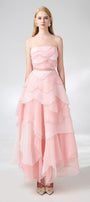 Everlee Strapless Layered Organza Ankle Length Dress - MEAN BLVD