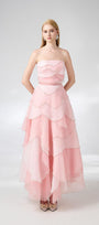Everlee Strapless Layered Organza Ankle Length Dress - MEAN BLVD