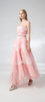 Everlee Strapless Layered Organza Ankle Length Dress - MEAN BLVD