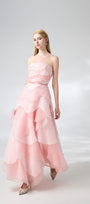 Everlee Strapless Layered Organza Ankle Length Dress - MEAN BLVD