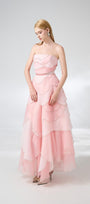 Everlee Strapless Layered Organza Ankle Length Dress - MEAN BLVD