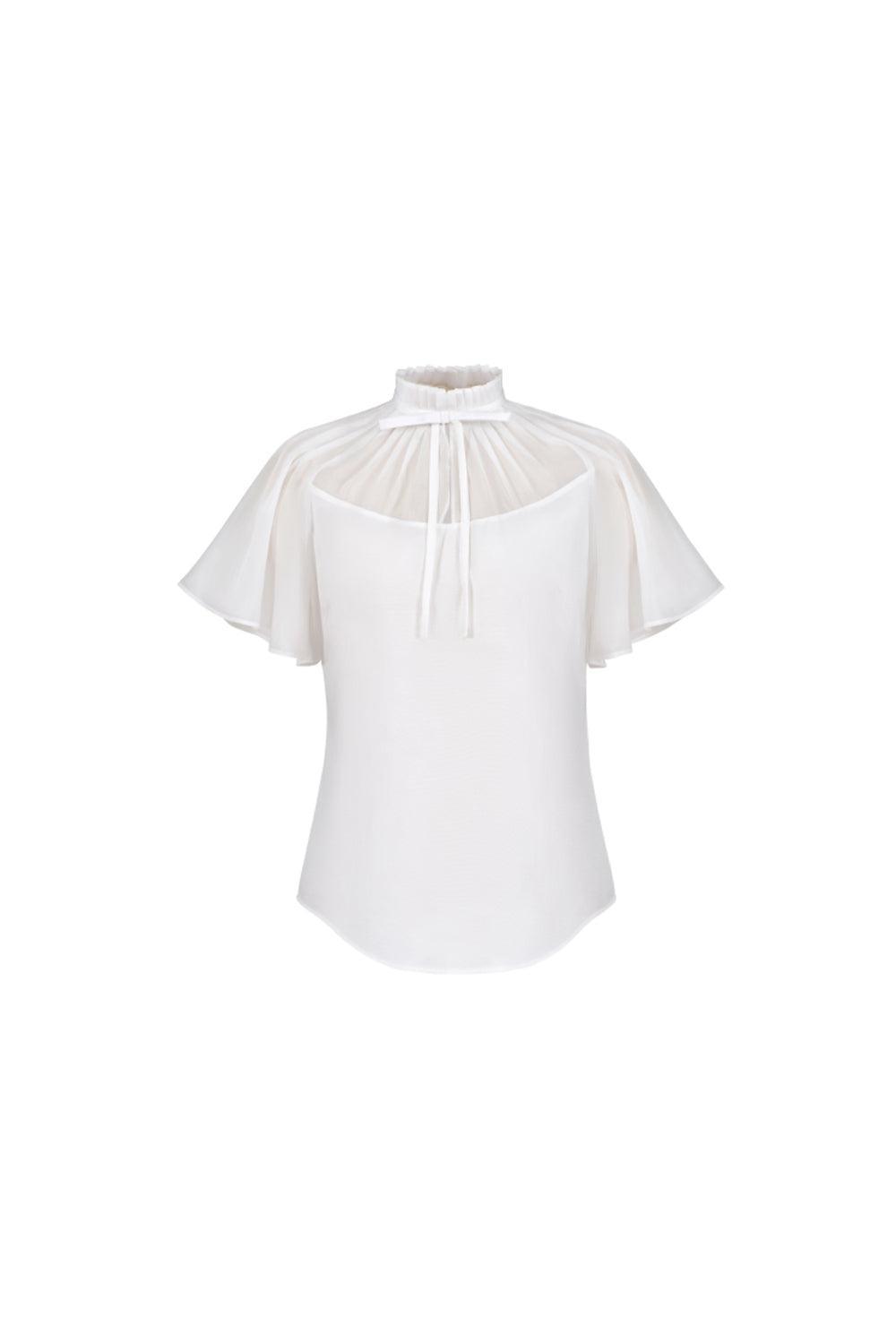 Évora Straight Flutter Sleeved Cotton Viscose Top - MEAN BLVD