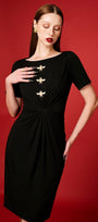 Evren Sheath Boat Neck Cotton Polyester Knee-length Dress - MEAN BLVD