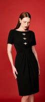 Evren Sheath Boat Neck Cotton Polyester Knee-length Dress - MEAN BLVD