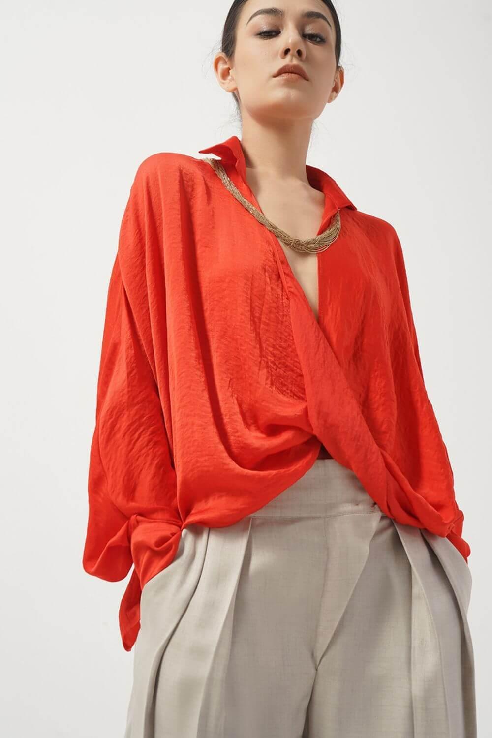 Faith Straight Twisted Silk Shirt - MEAN BLVD