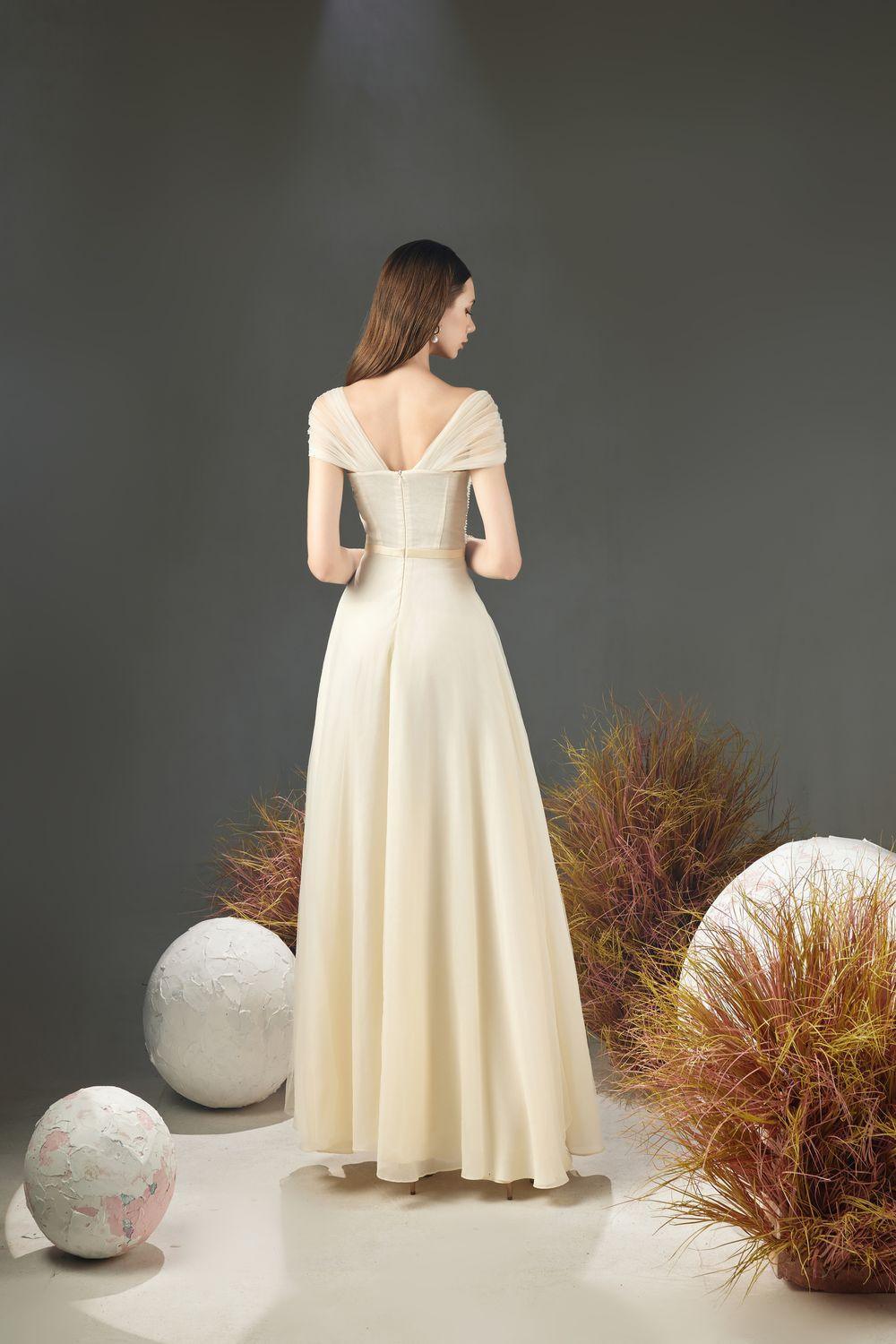 Farlay A-line Pleated Sleeved Organza Maxi Dress - MEAN BLVD