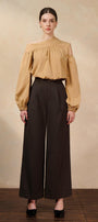 Farrah Cropped Asymmetric Neck Raw Fabric Top - MEAN BLVD
