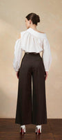 Farrah Cropped Asymmetric Neck Raw Fabric Top - MEAN BLVD