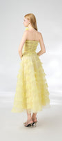 Fatima Fit and Flare Straight Across Neck Organza Midi Dress - MEAN BLVD