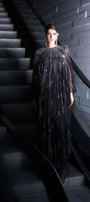 Fatima Straight Round Neck Crepe Maxi Dress - MEAN BLVD