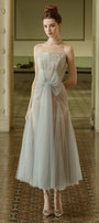 Faye Strapless Bow Tulle Ankle Length Dress - MEAN BLVD