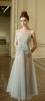 Faye Strapless Bow Tulle Ankle Length Dress - MEAN BLVD