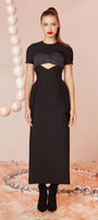 Felix Sheath Round Neck Wool Cotton Midi Dress - MEAN BLVD