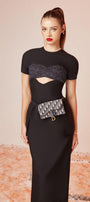Felix Sheath Round Neck Wool Cotton Midi Dress - MEAN BLVD