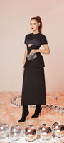 Felix Sheath Round Neck Wool Cotton Midi Dress - MEAN BLVD