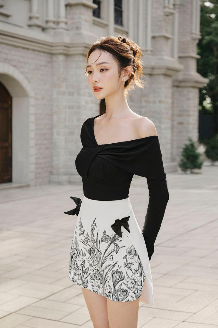 Fia A-line High Waist Rayon Mini Skirt - MEAN BLVD