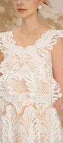 Fiamma Trapezoid Cap Sleeved Cotton Lace Mini Dress - MEAN BLVD