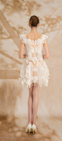 Fiamma Trapezoid Cap Sleeved Cotton Lace Mini Dress - MEAN BLVD