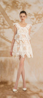 Fiamma Trapezoid Cap Sleeved Cotton Lace Mini Dress - MEAN BLVD