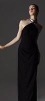 Fifth Avenue Sheath Halter Neck Wool Cotton Maxi Dress - MEAN BLVD