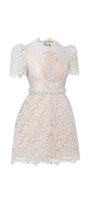 Fiona A-line Leg Of Mutton Sleeved Lace Mini Dress - MEAN BLVD