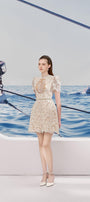 Fiona A-line Leg Of Mutton Sleeved Lace Mini Dress - MEAN BLVD