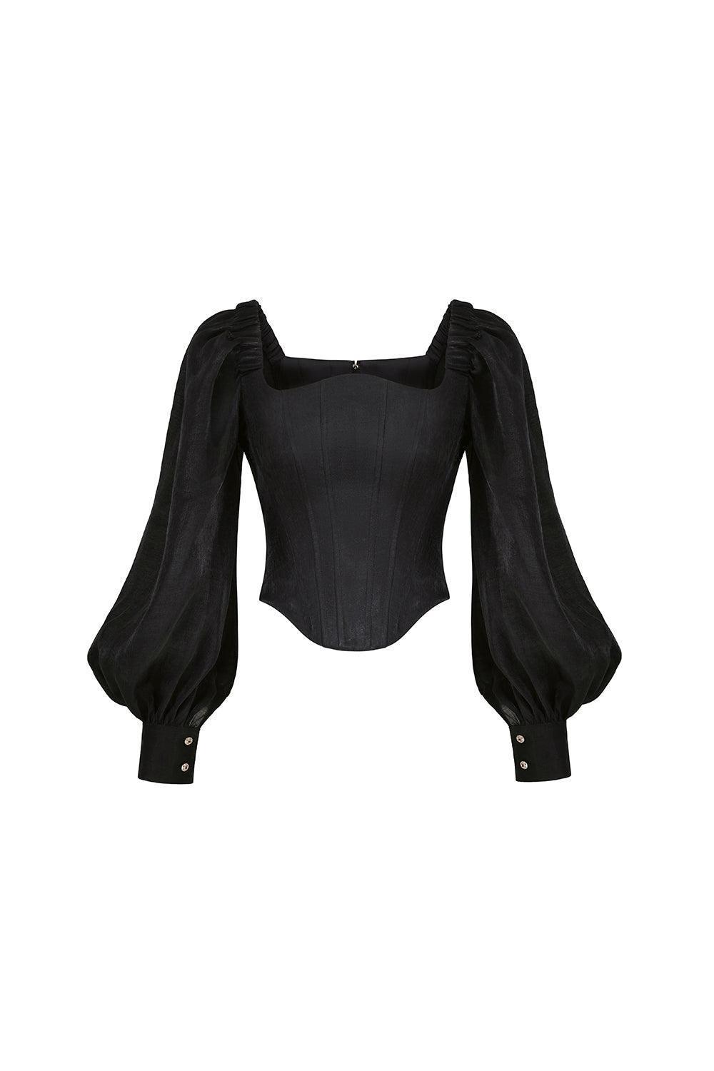 Fiorella Bodycon Curved Neck Organza Top - MEAN BLVD