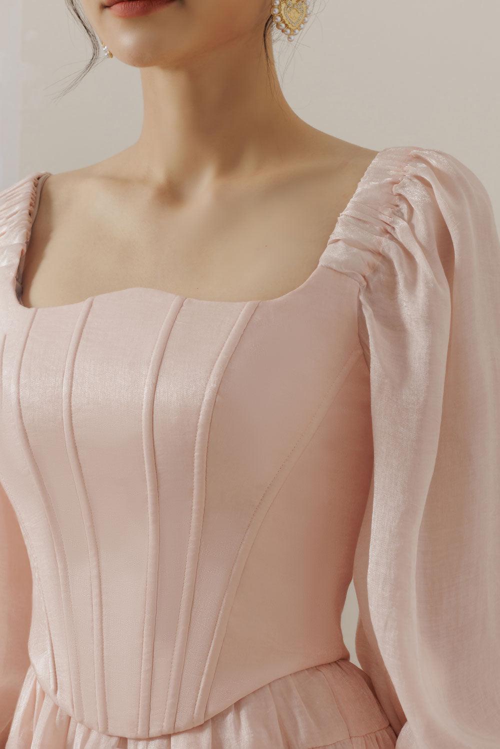 Fiorella Bodycon Curved Neck Organza Top - MEAN BLVD