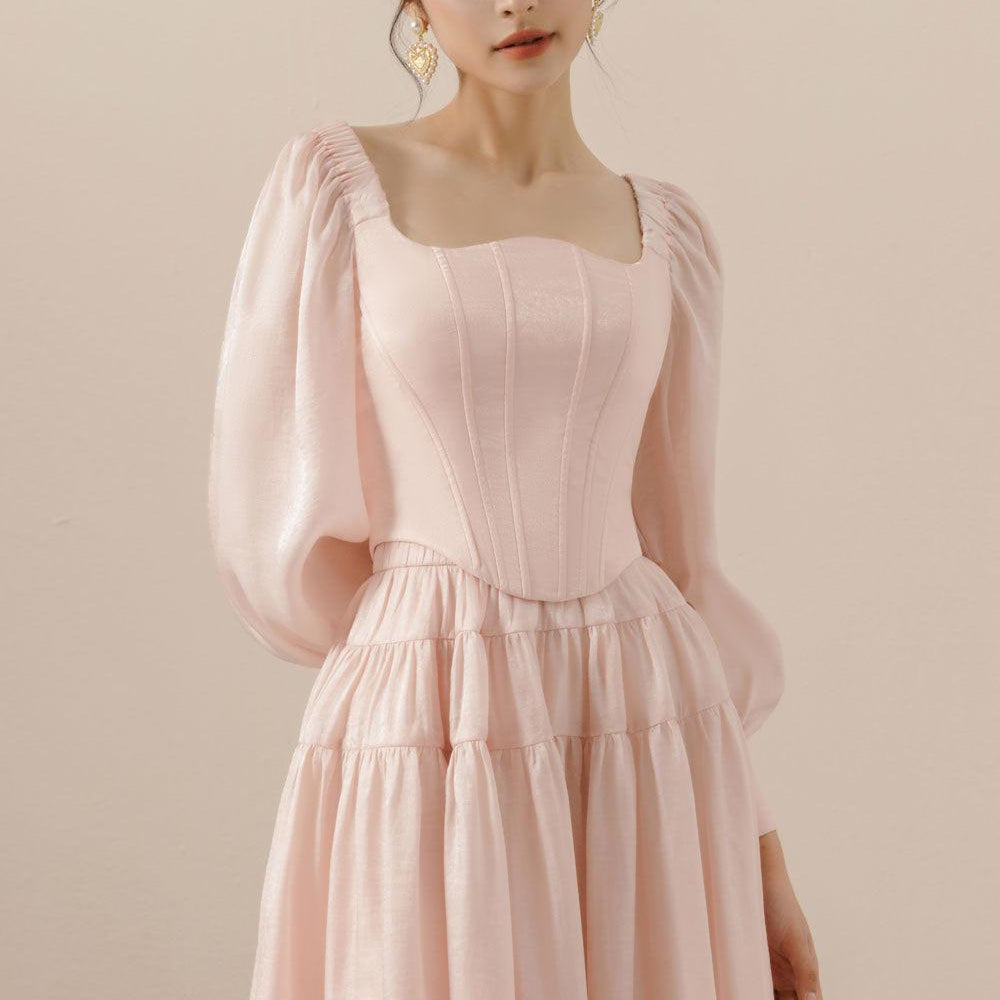 Fiorella Bodycon Curved Neck Organza Top - MEAN BLVD