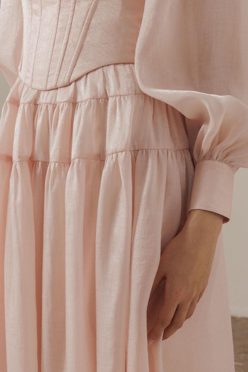 Fiorella Bodycon Curved Neck Organza Top - MEAN BLVD